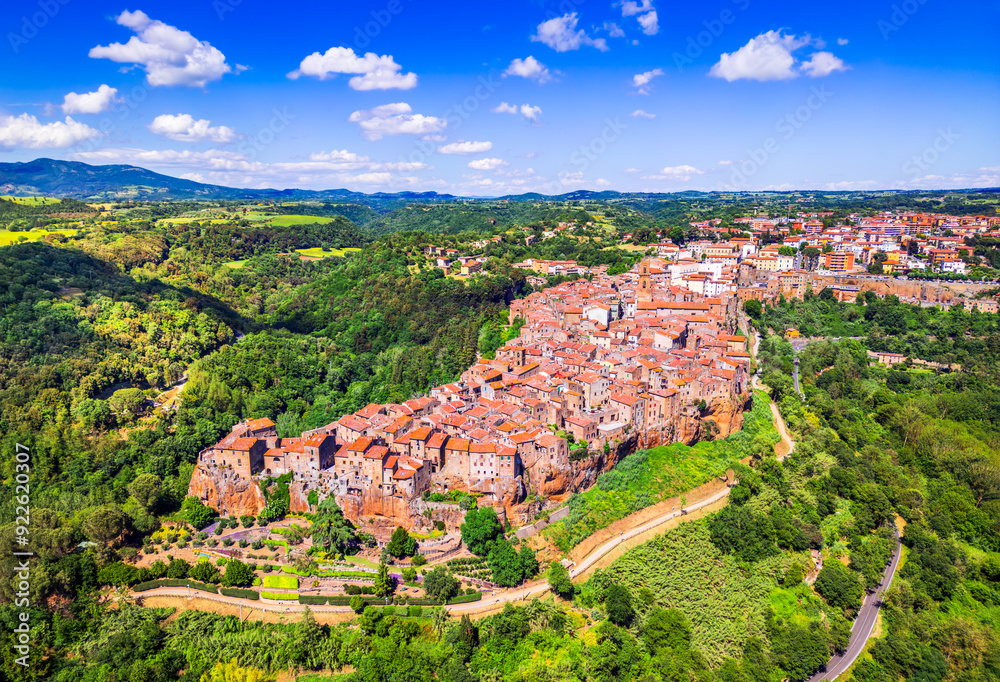 Pitigliano is a small medieval town over tuff rocks in southern Tuscany, Italy.