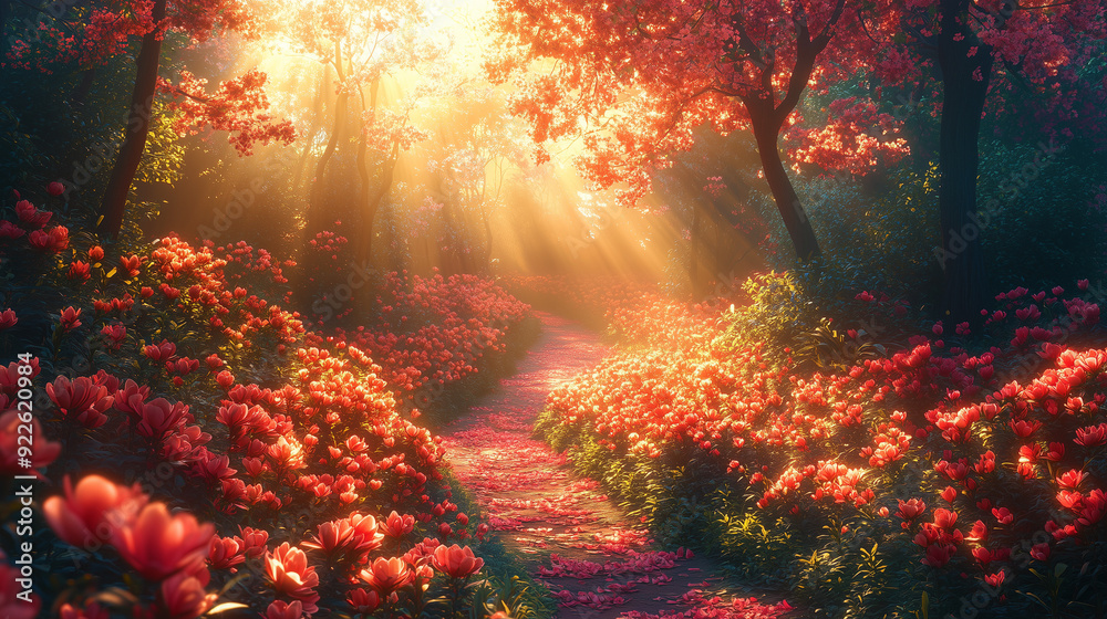 Sous le coucher de soleil automnal, la forêt se baigne dans des teintes rouges et orange. Les feuilles tombent, illuminées par une lumière dorée sur le fleuve. Sous le coucher de soleil automnal, la forêt se baigne dans des teintes rouges et orange. Les feuilles tombent, illuminées par une lumière dorée sur le fleuve.