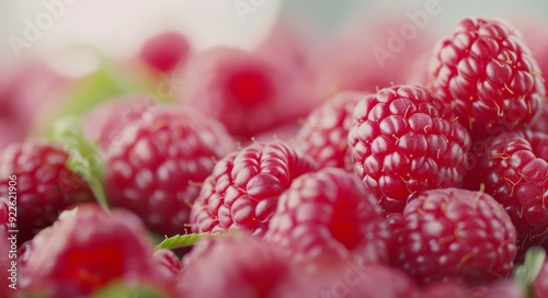 Fresh Raspberries in White Bowls on a Wooden Table