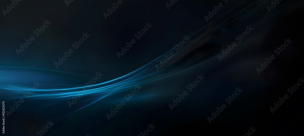 Naklejka premium Abstract blue lines on dark background.