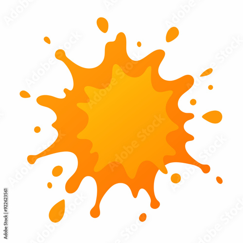 Orange splash effect  art vector illustration