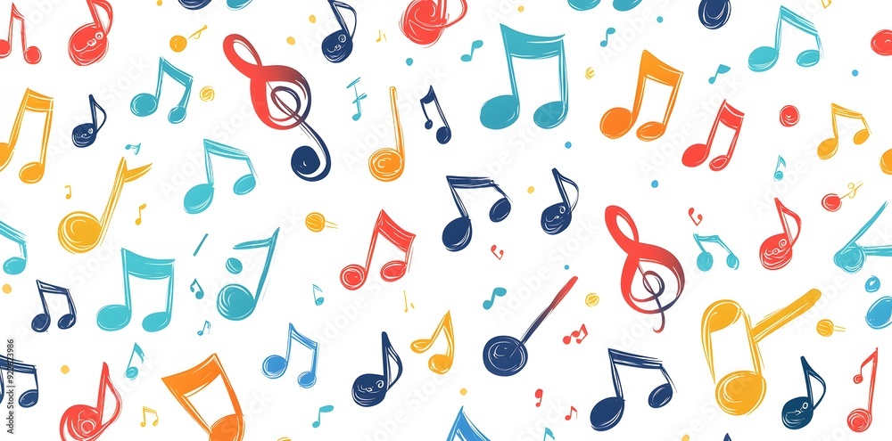 Colorful Music Notes Pattern. Colorful Music Notes Pattern.