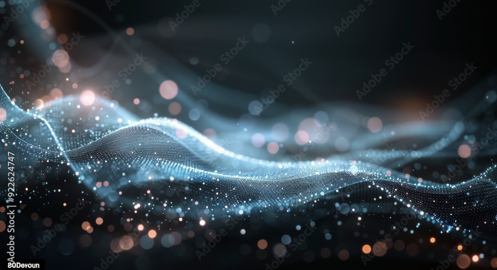 Dynamic Blue Sparkles on a Dark Background at Night Dynamic Blue Sparkles on a Dark Background at Night