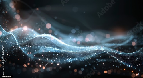 Dynamic Blue Sparkles on a Dark Background at Night