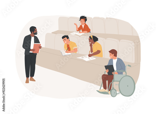 University lecture isolated cartoon vector illustrations.