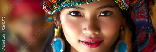 Filipina woman wearing ethnic attire