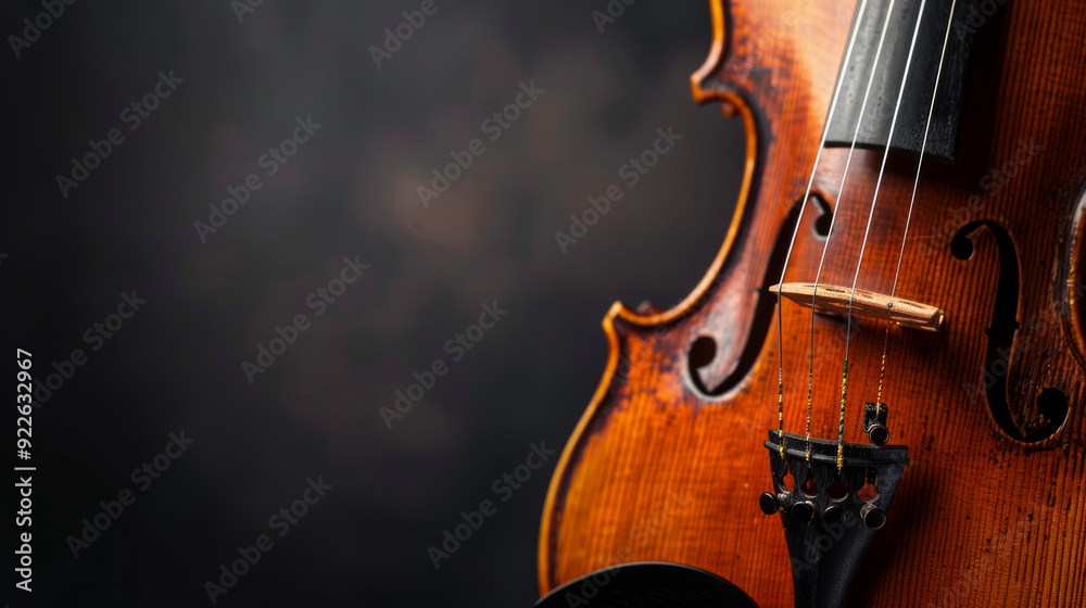 Close-up view of a violin's bow highlighting craftsmanship and musical artistry in performance Close-up view of a violin's bow highlighting craftsmanship and musical artistry in performance