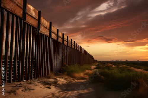 photo of a border, border fence photo