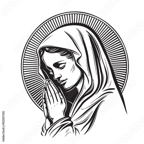 Our Lady of Fatima vector Virgin Mary Illustration catholic religious