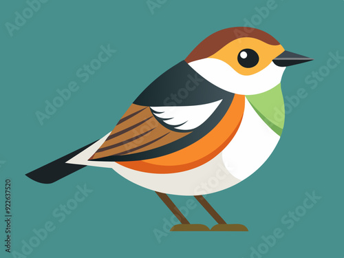 Petite icône mignonne d’oiseau de mésange chestnut-soutenue d’isolement.

