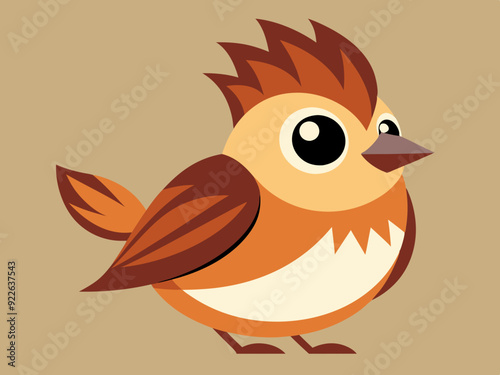 Petite icône mignonne d’oiseau de mésange chestnut-soutenue d’isolement.
