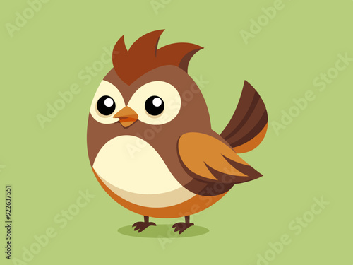 Petite icône mignonne d’oiseau de mésange chestnut-soutenue d’isolement.
