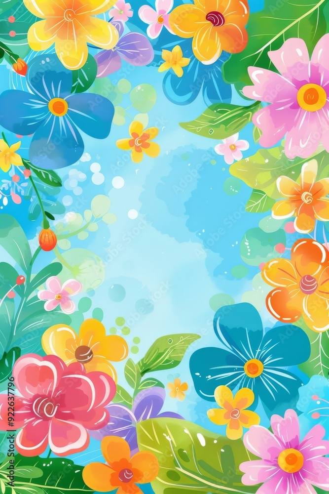 A Vibrant and Beautiful Floral Background Featuring an Array of Colorful Flowers and Lush Greenery A Vibrant and Beautiful Floral Background Featuring an Array of Colorful Flowers and Lush Greenery