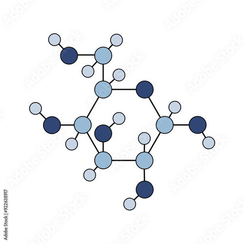 Cyclic Glucose Structural Formula, C6H1206, D-Glucose, Monosaccharide ,Carbohydrate ,Sugar molecule 