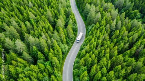 A road with a car driving down it