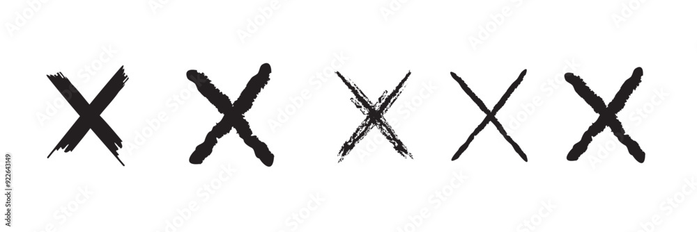 Obraz premium Black brush cross symbol