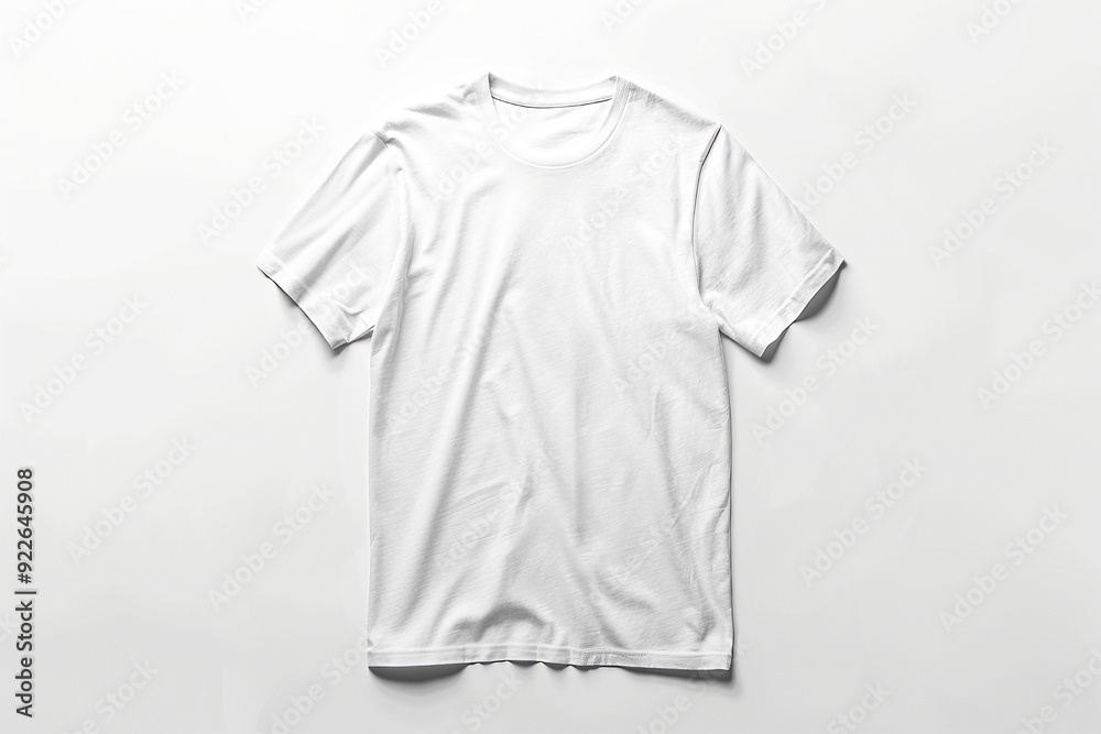 Front and Back View of Blank white T-Shirt Mockup on White Background