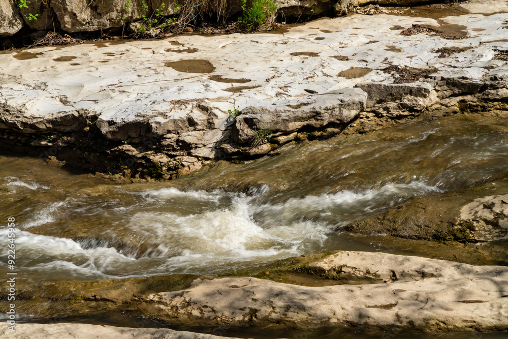 water flowing over rocks