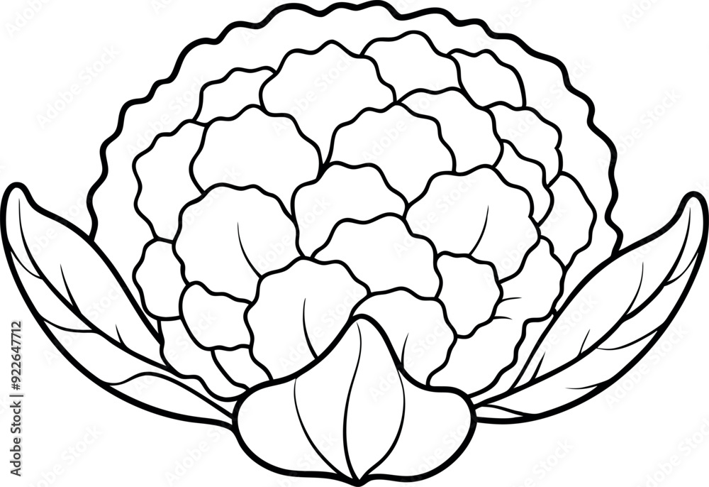 Black and White Floral Illustration with Leaves Black and White Floral Illustration with Leaves