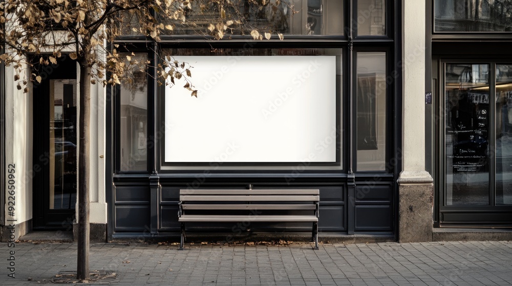 Blank Billboard on a Building Facade Blank Billboard on a Building Facade
