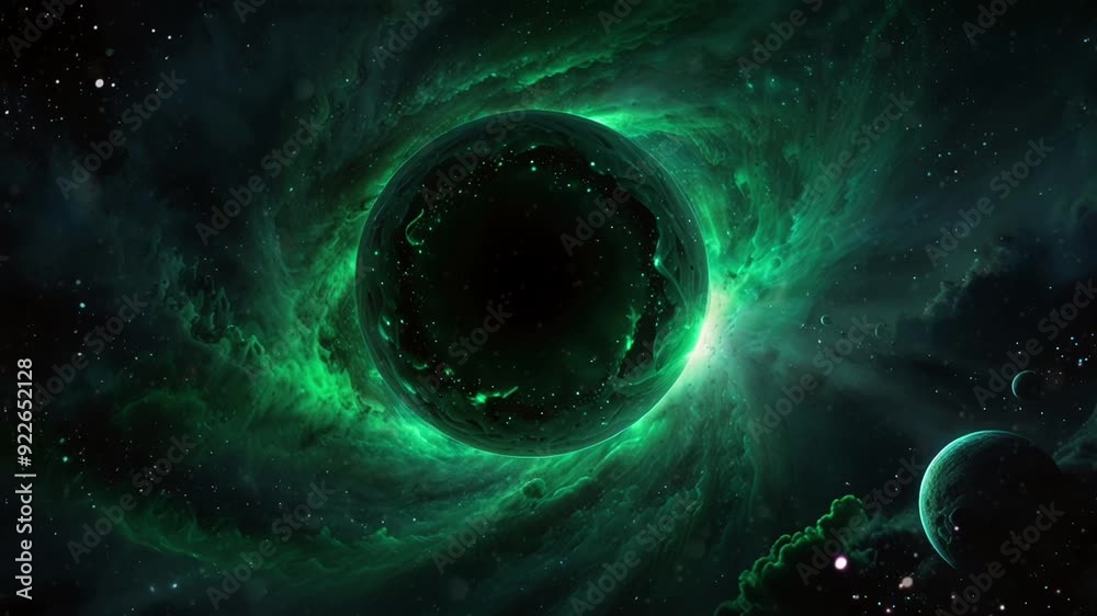 galaxy background with swirls of green smoke in outer space, seamless looping 4k video animation background galaxy background with swirls of green smoke in outer space, seamless looping 4k video animation background