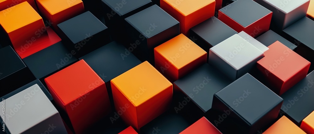 Abstract geometric blocks on a black background, 3d render Abstract geometric blocks on a black background, 3d render
