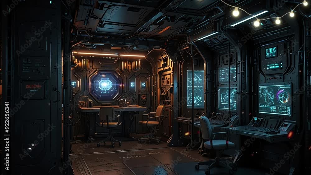 amazing spaceship cabin, seamless looping 4k video animation background amazing spaceship cabin, seamless looping 4k video animation background
