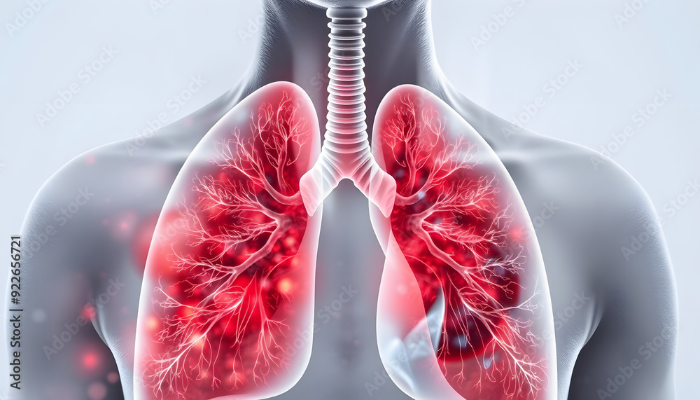 man patients with respiratory or lung diseases, bad air, dust ...