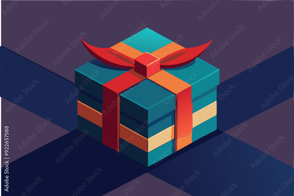 gift box with red ribbon vector art illustration gift box with red ribbon vector art illustration