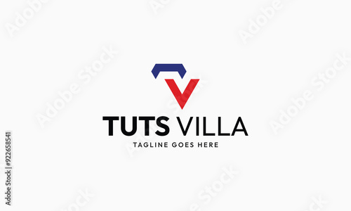 Initials TV Abstract Monogram Logo Names Tuts Villa
