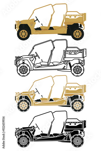 Tactical military vehicle LTV vector illustration_3
