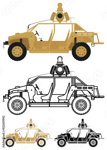 Tactical military vehicle LTV vector illustration_1