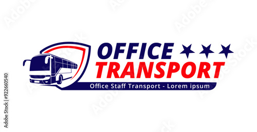 Office staff transport bus service logo design template