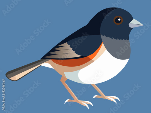 Illustration vectorielle de l’oiseau Junco aux yeux noirs