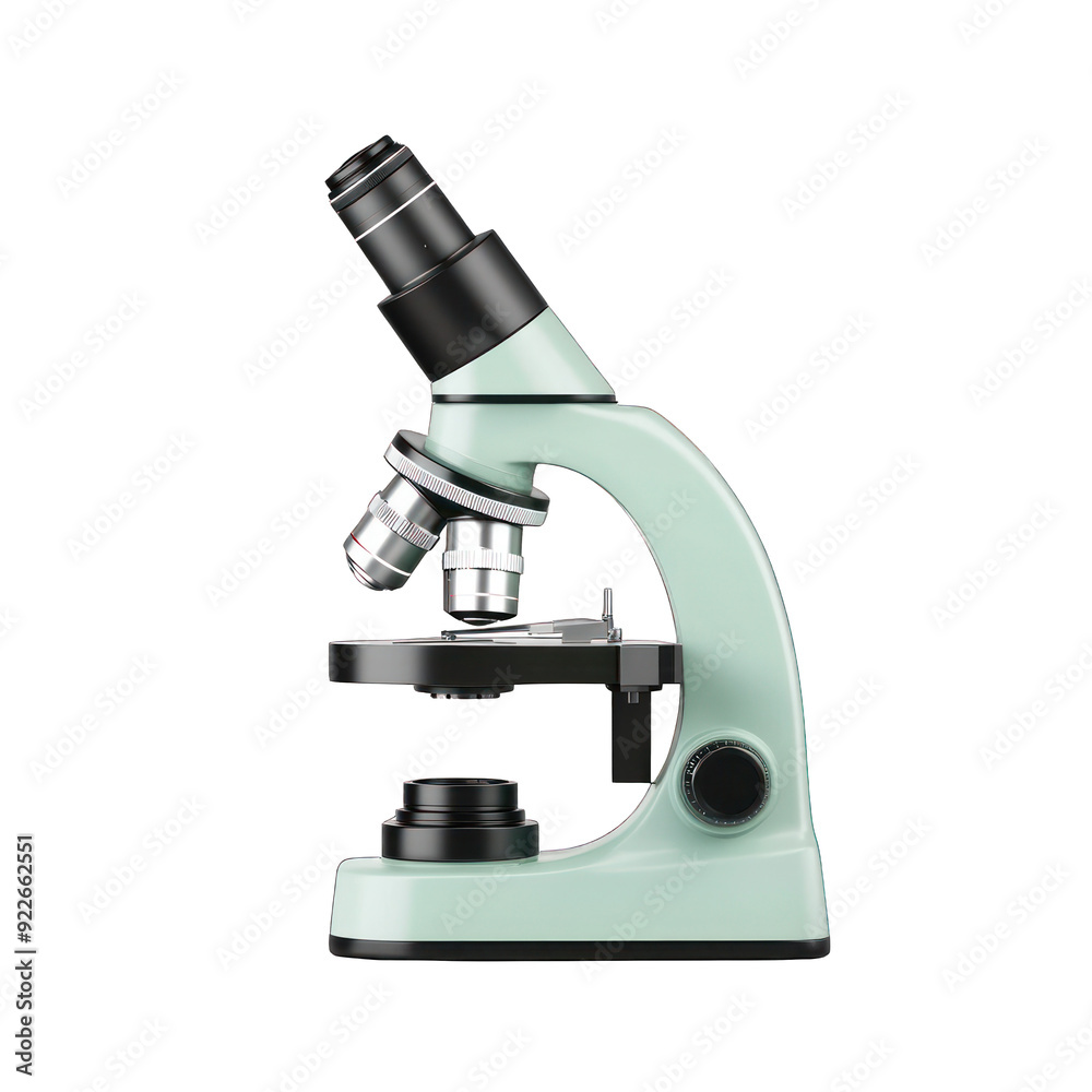 Close-up image of a modern microscope showcasing its detailed design and functionality for scientific exploration. transparent background Close-up image of a modern microscope showcasing its detailed design and functionality for scientific exploration. transparent background
