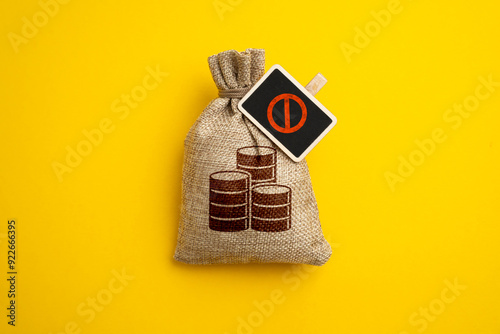 Εκτύπωση καμβά Money bag and NO sign