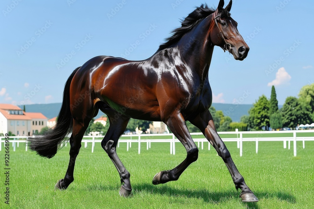 An image of a stallion galloping across an open field, its mane flowing and muscles rippling, embodying the spirit of freedom and untamed energ An image of a stallion galloping across an open field, its mane flowing and muscles rippling, embodying the spirit of freedom and untamed energ