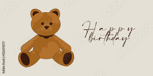 Cute cartoon bear doll background for babies and children. Fluffy soft stuffed toys seamless pattern.