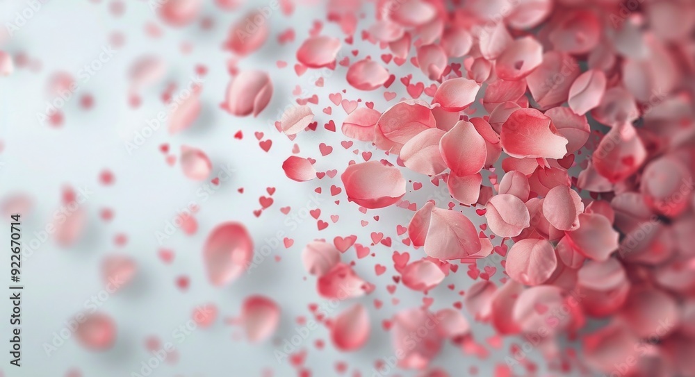 Colorful Rose Petals and Blooms Arranged on a White Background Colorful Rose Petals and Blooms Arranged on a White Background
