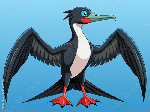 Oiseau Frigatebird Set de dessin animé Vector Illustration