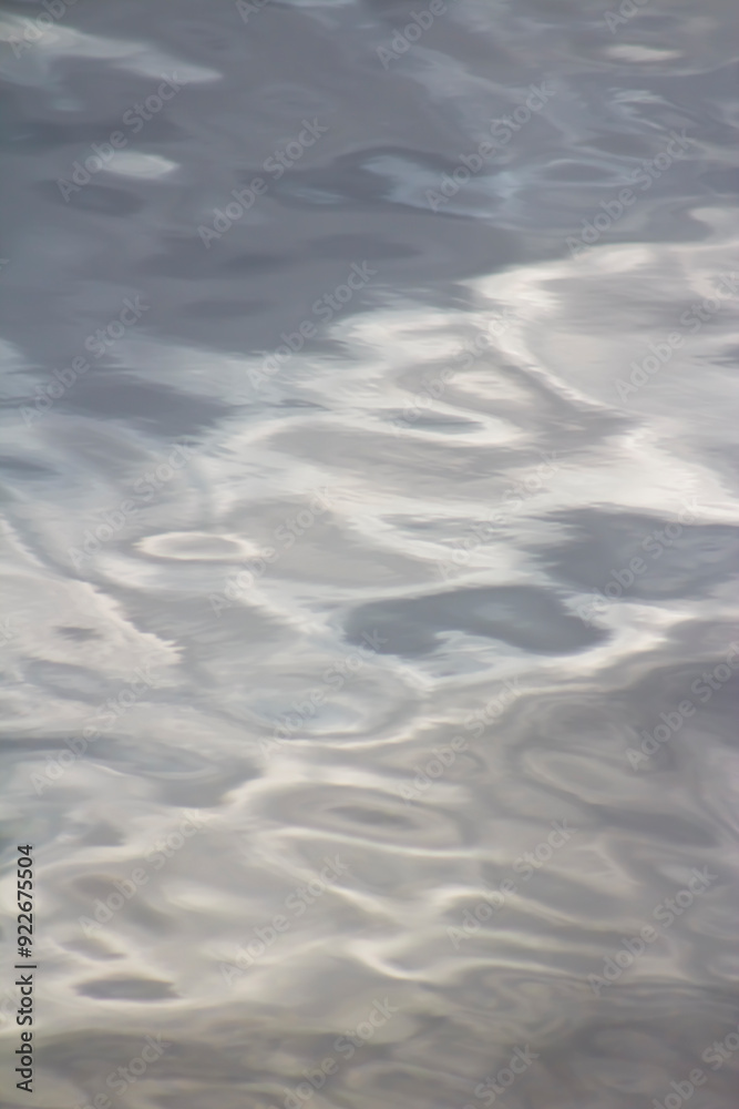 Obraz premium Illuminated Silvery Gray Ripples of Lake Water - Serene, Peaceful, Calm, Spa Like Feel - Backdrop, Background, Wallpaper, Border - metallic look (filtered photo)