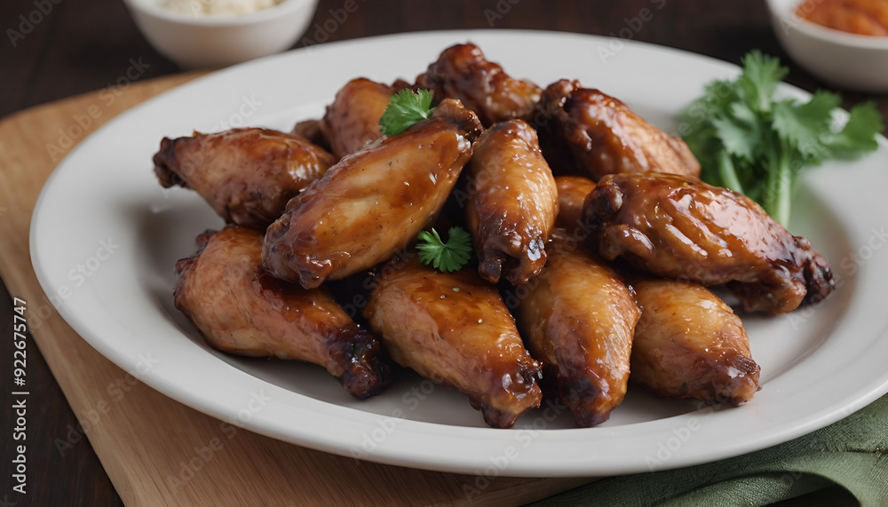 teriyaki chicken wings on a plate teriyaki chicken wings on a plate