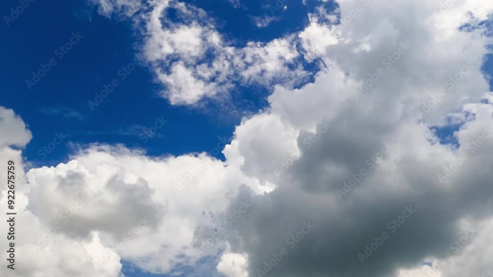 Adorable cotton soft clouds in the azure summer ski. Cumulus cloudscape transformation low angle view. Timelapse. Adorable cotton soft clouds in the azure summer ski. Cumulus cloudscape transformation low angle view. Timelapse.