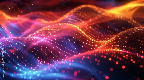 Futuristic Technology Abstract Background with Dynamic Graphs in Vibrant Colors