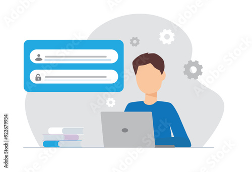 Create new password or account concept. Vector illustration