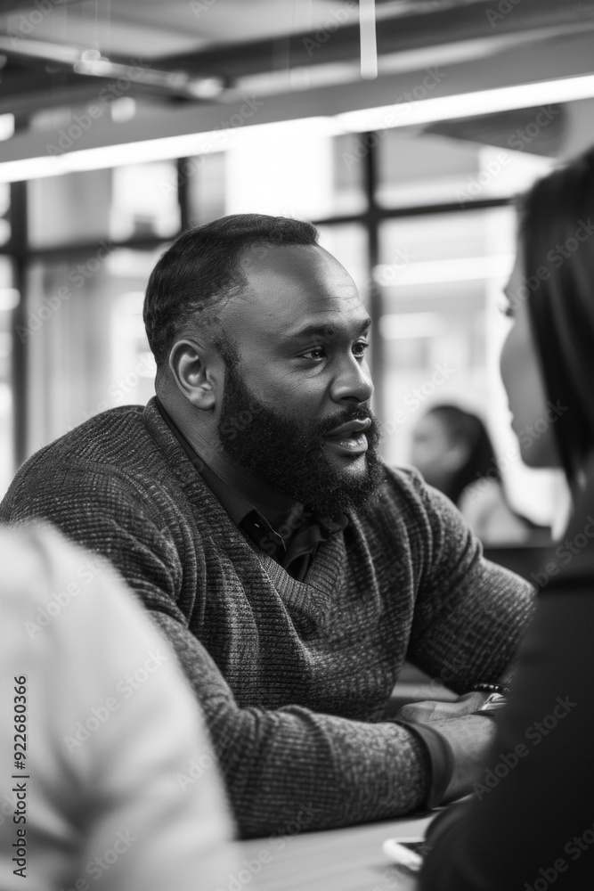 Businessman in office having confidential conversation. Businessman in office having confidential conversation.