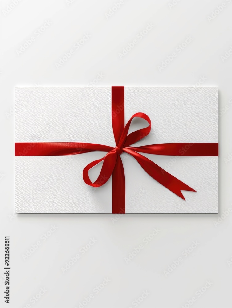 Present with ribbon on a cardboard gift box. Present with ribbon on a cardboard gift box.