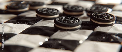 Cookies Used as Game Pieces on a Chessboard photo