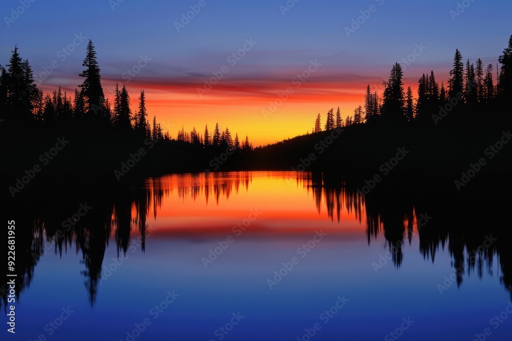 Obraz premium sunset on the lake