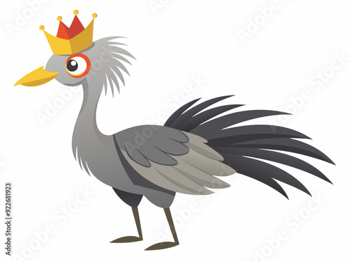 Grue couronnée grise sauvage Nature Animal ont une grande jambe et une tête à crête belle plume
